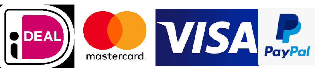 betaal bij ons met Ideal, Mastercard, Visa of Paypal
