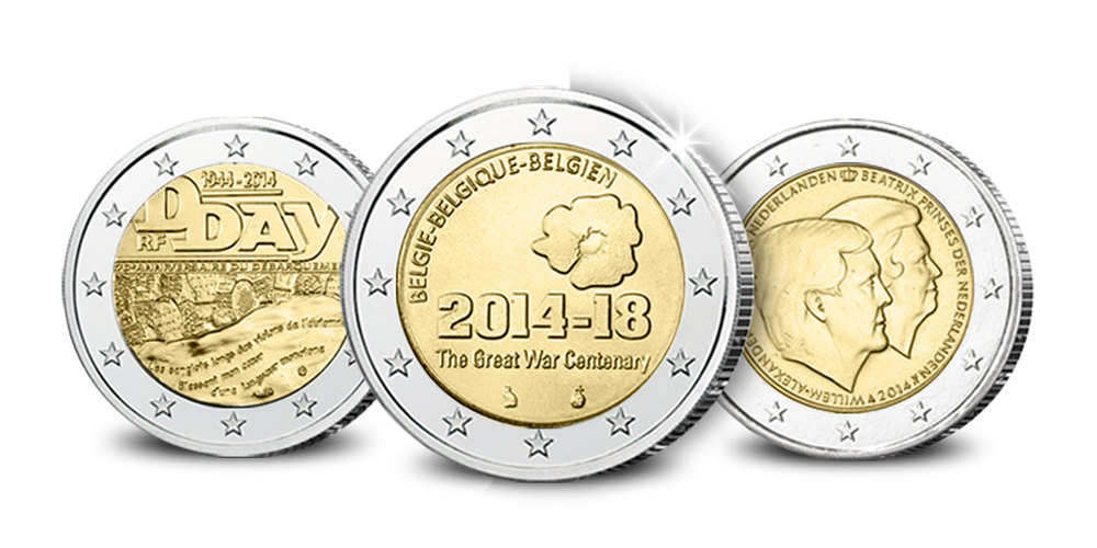 De meeste gewilde 2-Euro Herdenkingsmunten, Eerste wereldoorlog, ww1, ww2 De meeste gewilde 2-Euro Herdenkingsmunten, Eerste wereldoorlog, ww1, ww2