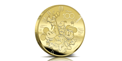 De officiële Disney100 24-karaats gouden munt 