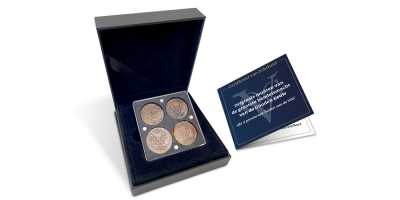 Uw set van 4 originele Duiten uit de gouden eeuw van de VOC. 