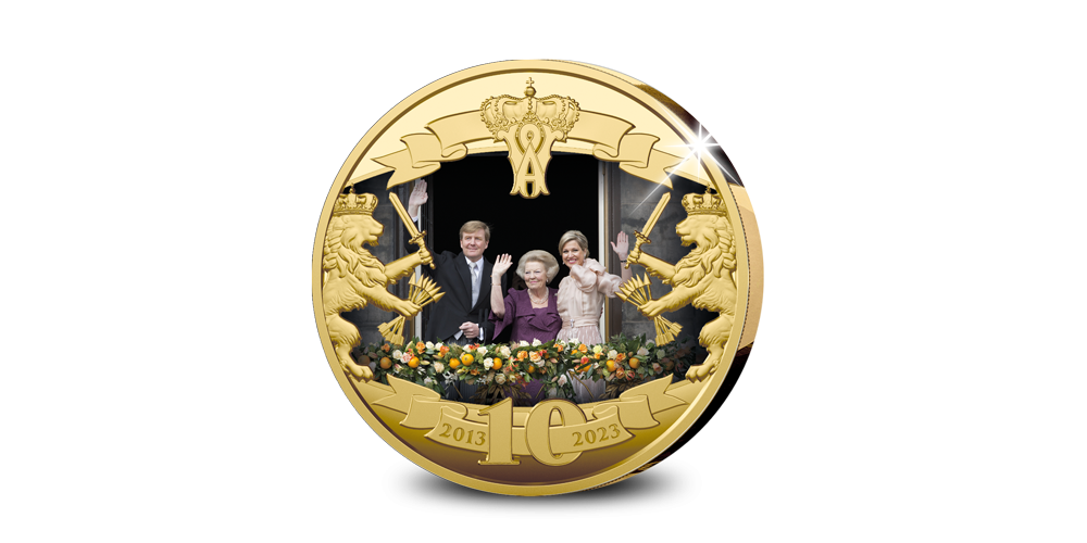 De vergulde jubileumuitgifte – “ De inhuldiging” 10 jaar Koning Willem-Alexander