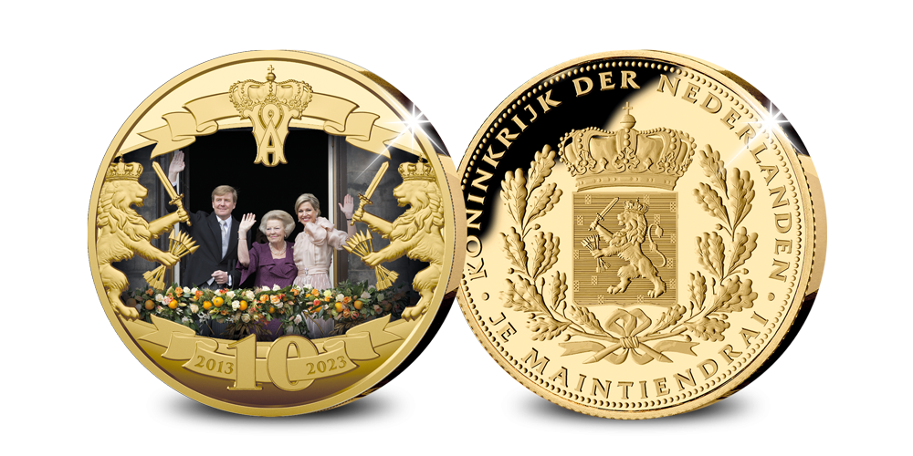 De vergulde jubileumuitgifte – “ De inhuldiging” 10 jaar Koning Willem-Alexander De vergulde jubileumuitgifte – “ De inhuldiging” 10 jaar Koning Willem-Alexander