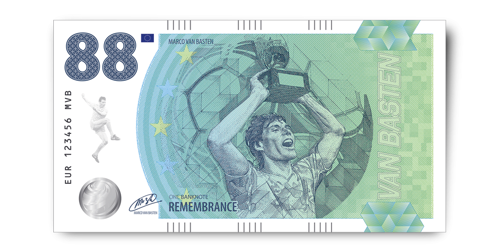 Officiële Bankbiljet ter ere van Marco van Basten handgesigneerd!