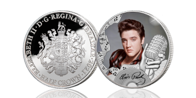 Uw GRATIS Officiële Graceland Elvis Presley™ 'The King of Rock & Roll' munt