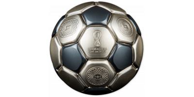 De Officiële Zilveren FIFA WK 2022 Balvormige Voetbal Munt