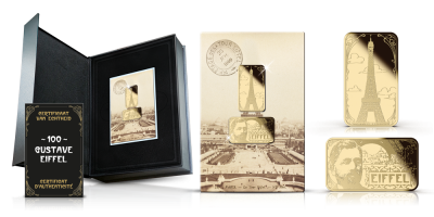 Gouden Herdenkingsset ter ere van 100 jaar Eiffel, ontwerper van de wereldberoemde Eiffel toren