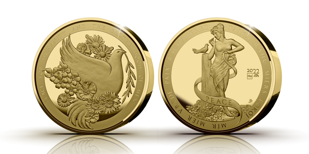 De prachtige Vredesmedaille vol universele symbolen van Vrede De prachtige Vredesmedaille vol universele symbolen van Vrede