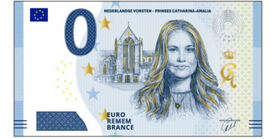 Herdenkingsbiljet Kroonprinses Amalia verguld 