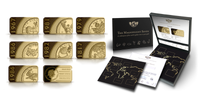 Uw Magnificent Seven set in puur goud 