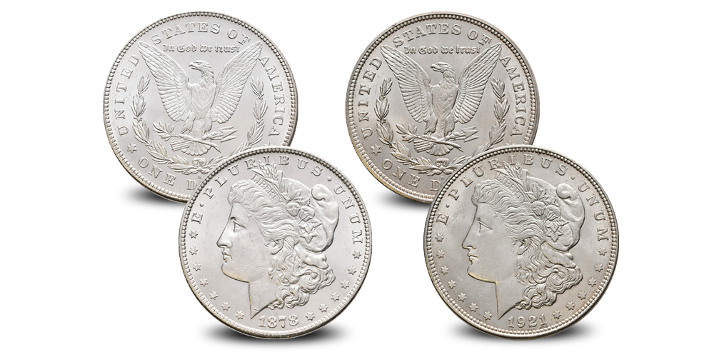 Bestel nu deze 2 iconische Dollars de eerste- en de laatste zilveren Morgan Dollar Bestel nu deze 2 iconische Dollars de eerste- en de laatste zilveren Morgan Dollar