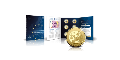 Het officiële 0-euro biljet + De complete reeks goud verguld