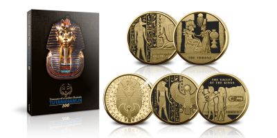 Uw officiële Toetanchamon set ter ere van 100 jaar Toetanchamon 24-karaats Fairmined goud verguld