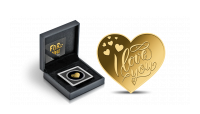 Word verliefd op deze prachtige hartvormige puur gouden munt