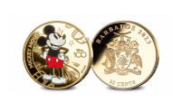 Limited edition: Vergulde Mickey Mouse munt