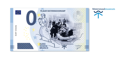 Uw officiële Euro-Herdenkingsbiljet ter herdenking van 70 jaar Watersnoodramp